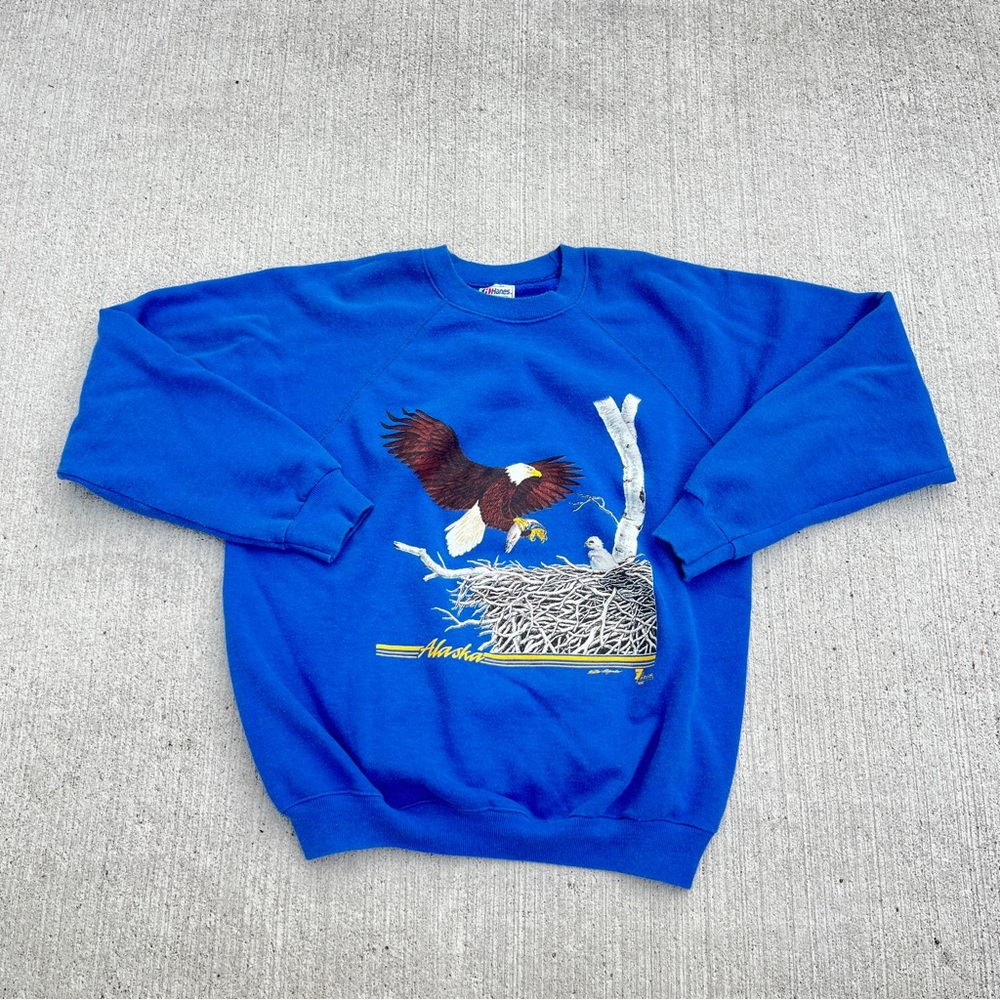 Vintage Blue Eagle Alaska Crewneck Sweatshirt Size XL 1990s used Hanes